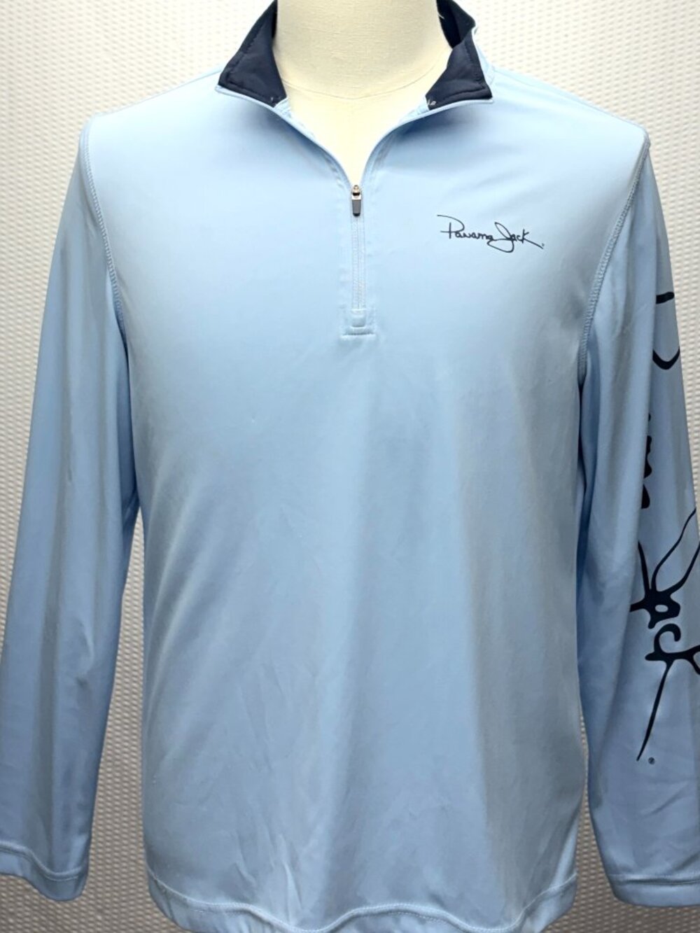 Panama Jack Quarter Zip Mens S Blue Pullover Logo Lightweight Casual